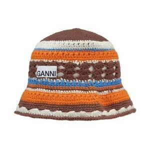 Ganni Striped Crochet Bucket Hat - hand knit